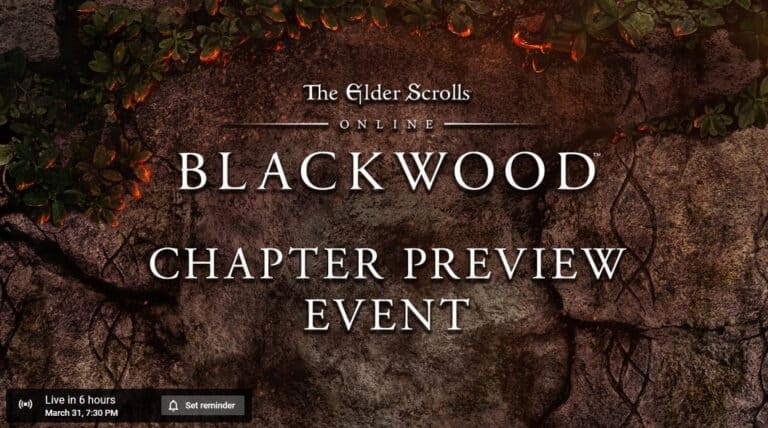 The Elder Scrolls Online Blackwood Preview Event Later Today