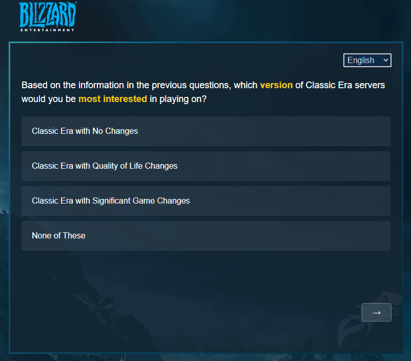 Blizzard Sends Out Survey Related To The Future Of Classic WoW 4