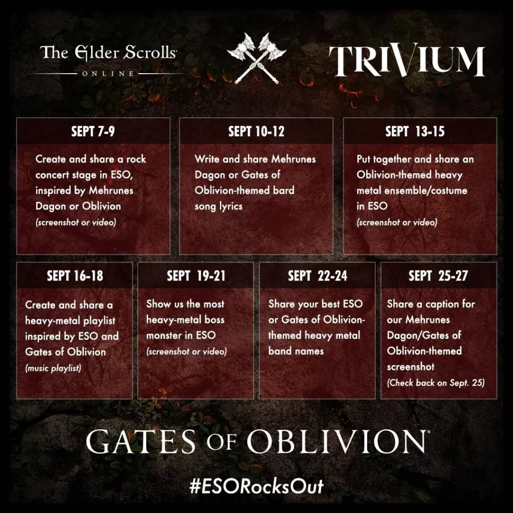 Trivium and The Elder Scrolls Online Collaborate on Three-Week #esorocksout Event 1