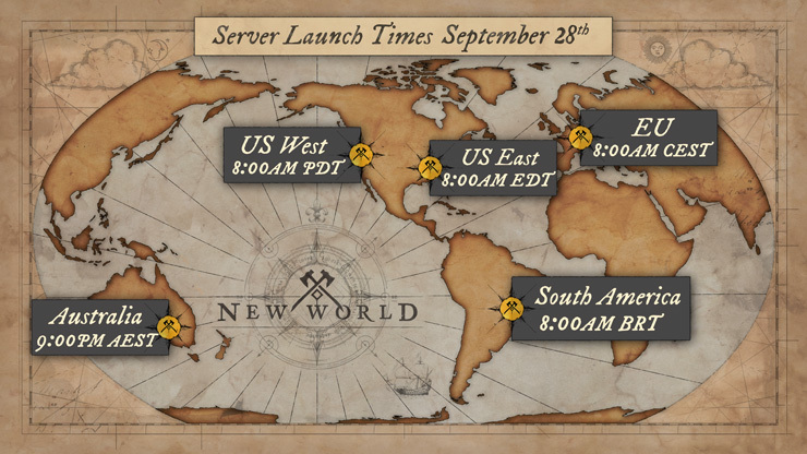 New World Worldwide Launch Times