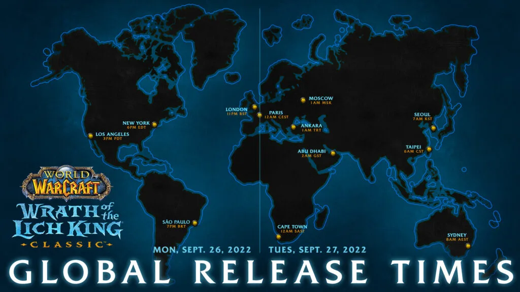 Blizzard Announces Launch Times for World of Warcraft: Wrath of the Lich King Classic 1