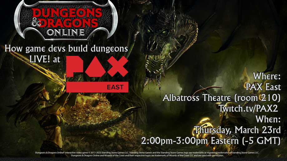 Standing Stone Games to Host Live Panel on Building Dungeons in Dungeons & Dragons Online at PAX East 2023